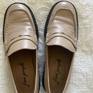 Blush pink Free people platform loafer.